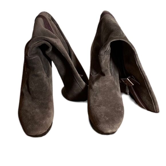 Jessica Simpson Knee High Gray Leather Zippered Boots Size 9.5 - Picture 6 of 7